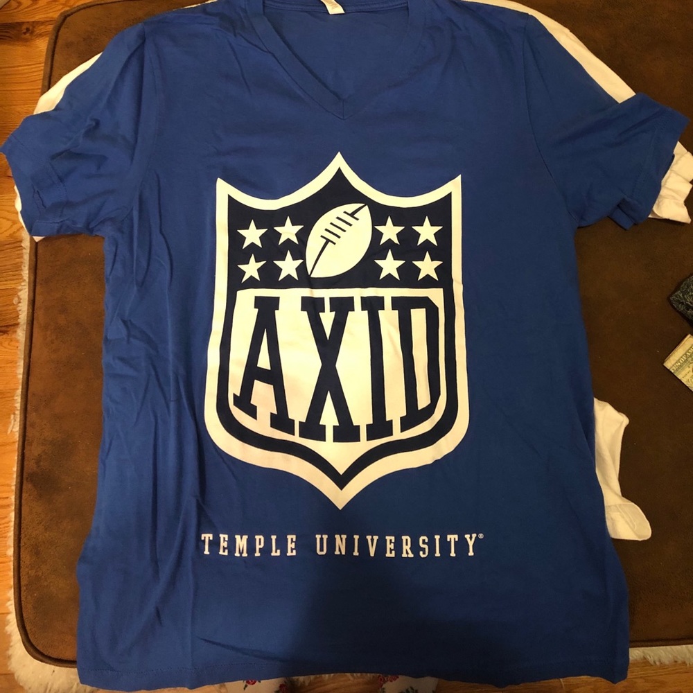 Size L Alpha Xi Delta blue football frenxi shirt